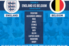 England team v Belgium in World Cup 2018