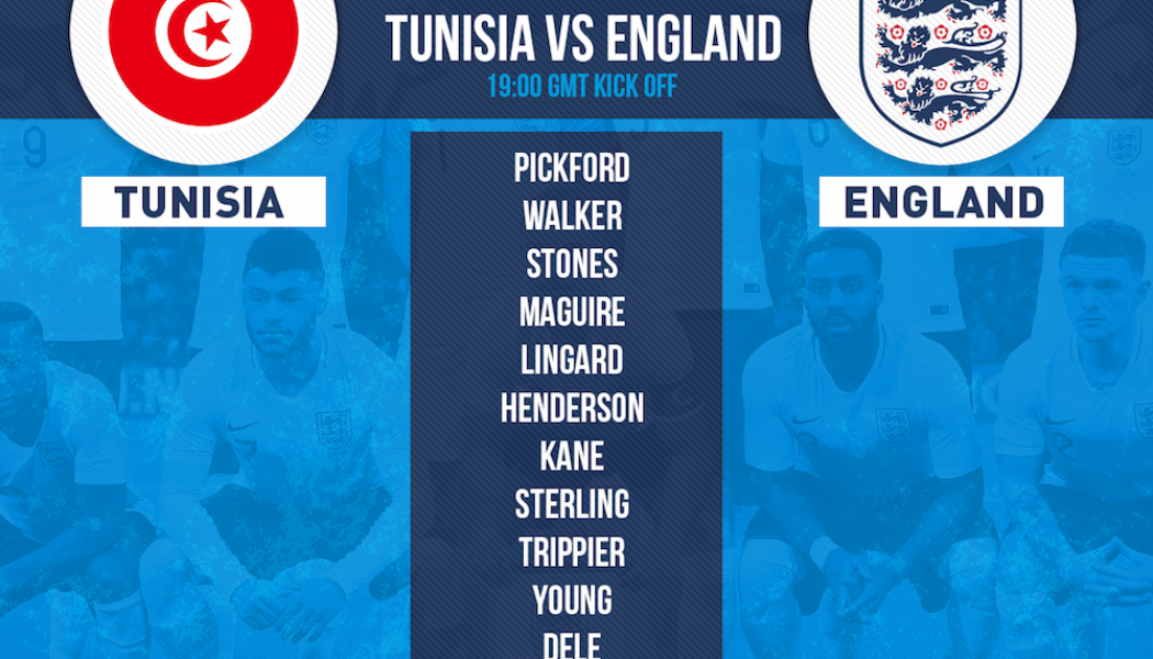 England team v Tunisia in group G World Cup 2018