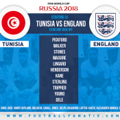 England team v Tunisia in group G World Cup 2018