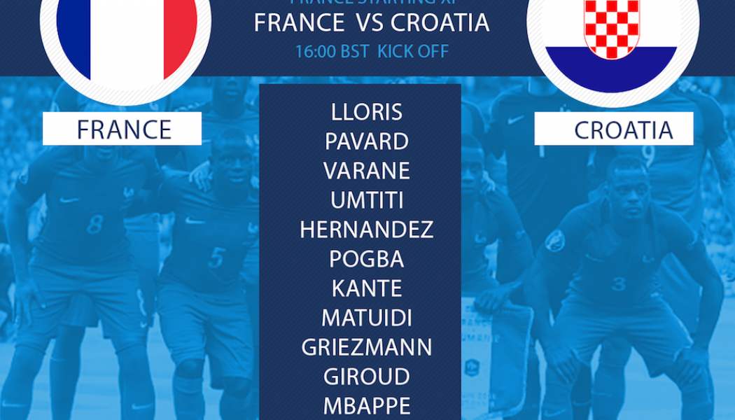 France team v Croatia World Cup final 2018