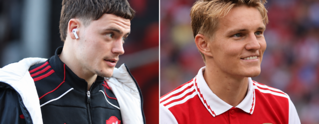 Florian Wirtz and Martin Ødegaard pictured side by side as their first 55 appearances are compared