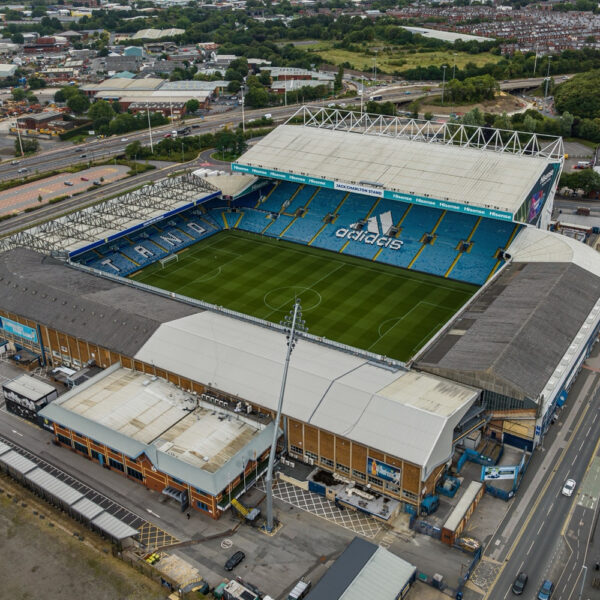 Aerial view of Elland Road ahead of Leeds United vs Manchester United in the Premier League.